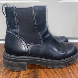 HOUSE OF HARLOW 1960 Sz 10 Leather Combat Boots Military Goth Grunge Platform